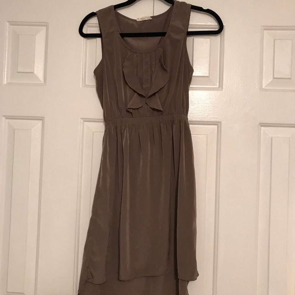 Tan silk dress